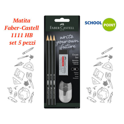 Matita Faber-Castell 1111 HB set 5 pezzi