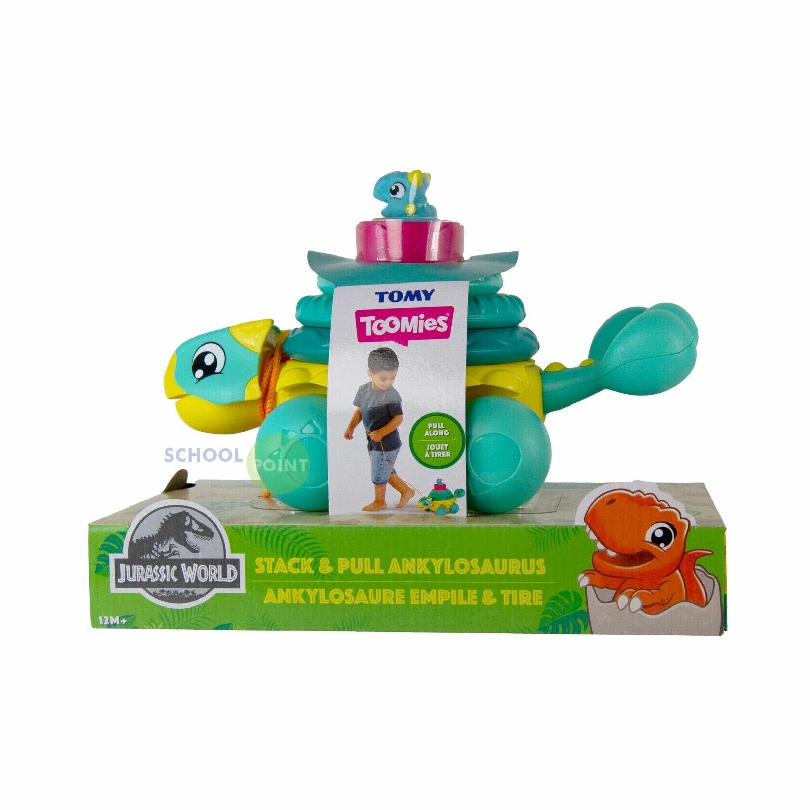 Dinosauro Jurassic World Stack & Pull Ankylosaurus Tomy Toomies