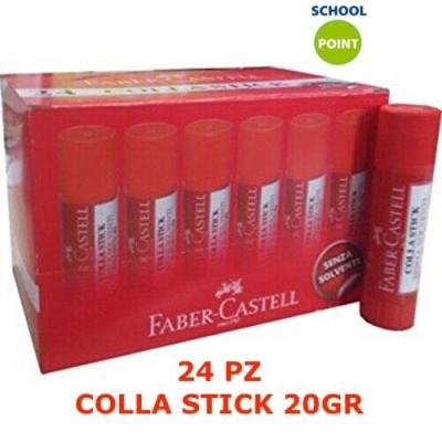 COLLA STICK FABER-CASTELL GR20 24 Pezzi per Scuola Ufficio Carta Cartoncino Foto