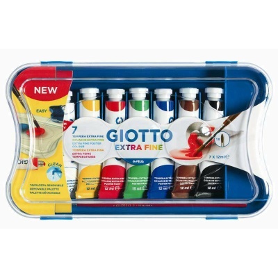 GIOTTO SCATOLA Tubetti Tempera - 7 x 12ml, Colori Assortiti NEW