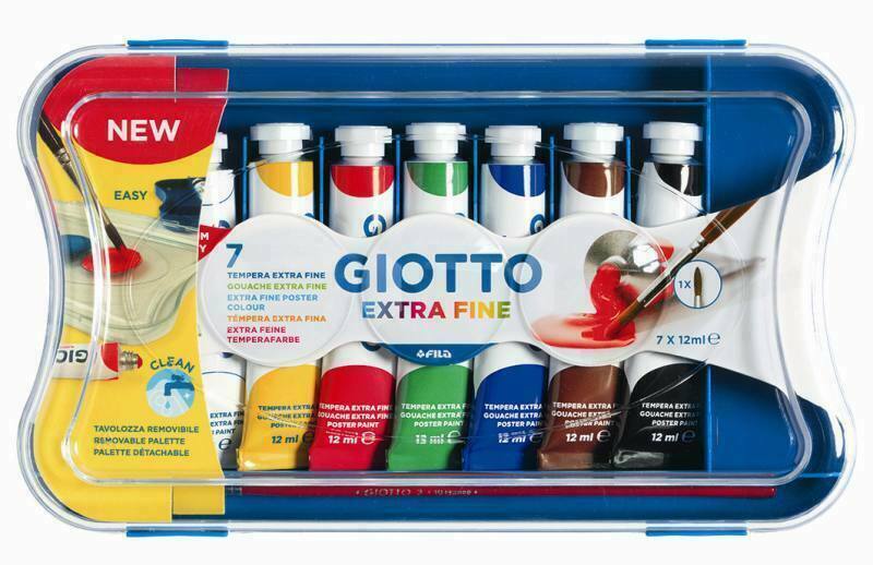 GIOTTO SCATOLA Tubetti Tempera - 7 x 12ml, Colori Assortiti NEW