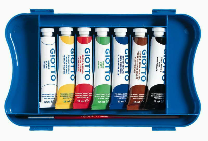 GIOTTO SCATOLA Tubetti Tempera - 7 x 12ml, Colori Assortiti NEW - immagine 2