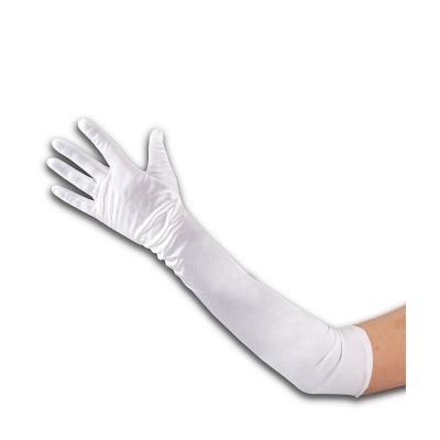 Guanti in raso bianco elasticizzato 50cm
