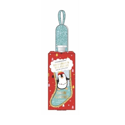 Set di crema per le mani profumata e lima per unghie pinguino