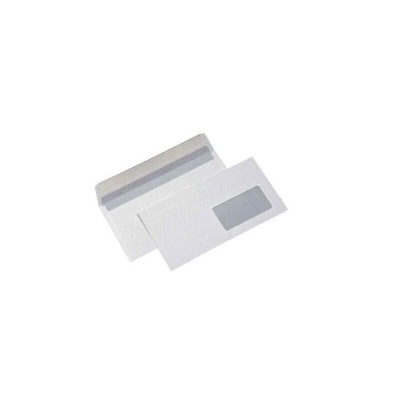 Buste bianche commerciali 11x23 cm con finestra 500 pz con strip adesivo