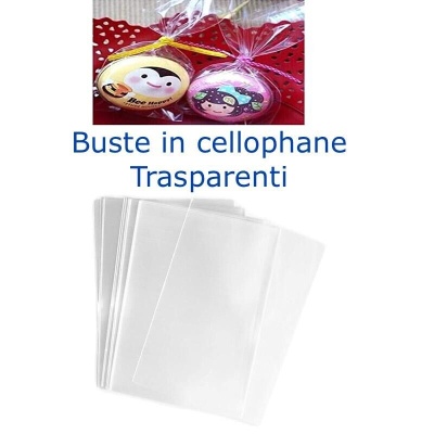 Buste in cellophane piatte trasparenti  misura 15 x 25  50pz