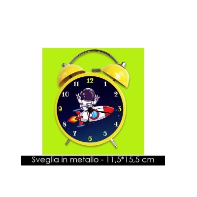 SVEGLIA BAMBINO ASTRONAUTA IN METALLO