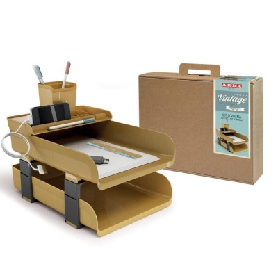 SET SCRIVANIA 5 PEZZI VINTAGE ARDA COLOR CARAMELLO