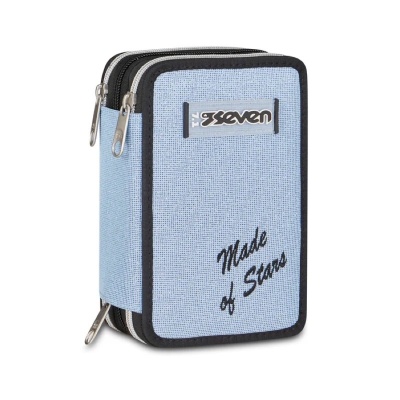 ASTUCCIO SEVEN 3 ZIP MADE OF STARS ACQUAMARINA