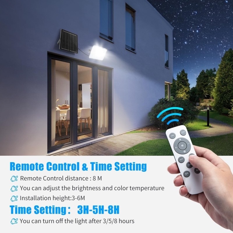 Faro LED Solare Aigostar 100W 1000lm IP66 CCT 8000mAh Luce Variabile - immagine 2