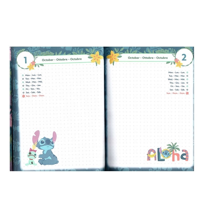 Diario Agenda Stitch Viola 10 Mesi - immagine 3
