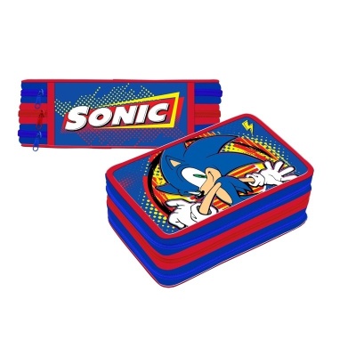 Astuccio 3 Zip Sonic The Hedgehog
