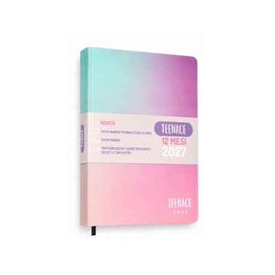 Diario Agenda Standard 12 Mesi Teenace PU 2026/2027 Azzurro Viola