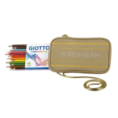 Astuccio Giotto Supermina Da 12 Colori + Pochette Super Glam Beige