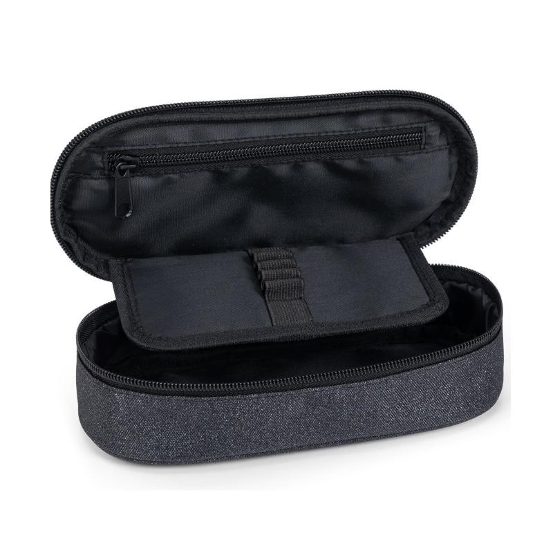 ASTUCCIO OVALE ORGANIZZATO GLITTER NERO COMIX - immagine 2