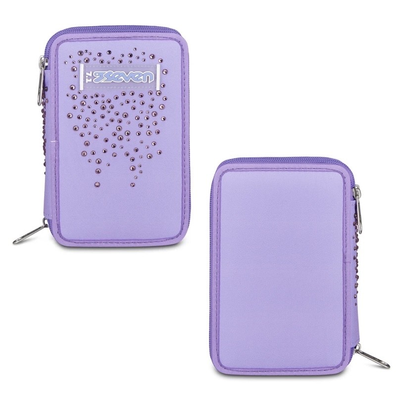 ASTUCCIO SEVEN 3 ZIP GLITZYCUTE VIOLET - immagine 2