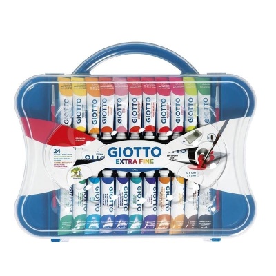 Valigetta Giotto 24 tubetti 12ml tempera extrafine + 2 pennelli