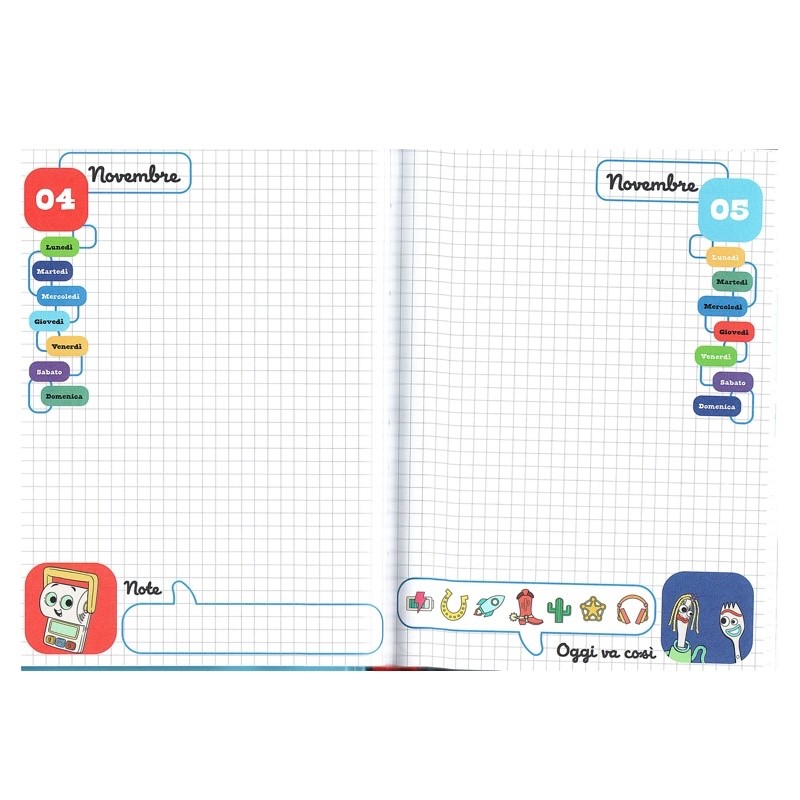 Diario Agenda Toy Story 5 Buzz Lightyear 10 Mesi - immagine 3