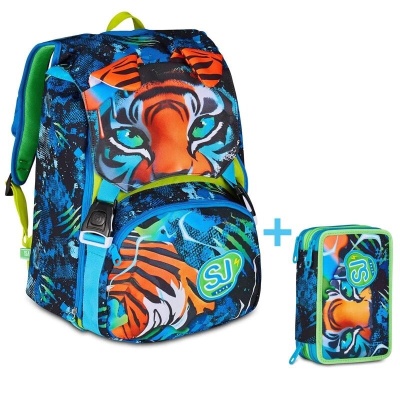Zaino Scuola Seven SJ Sdoppiabile Big Gang Air Tiger + Astuccio 3 zip