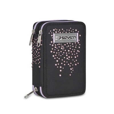 ASTUCCIO SEVEN 3 ZIP GLITZYCUTE  BLACK/PINK