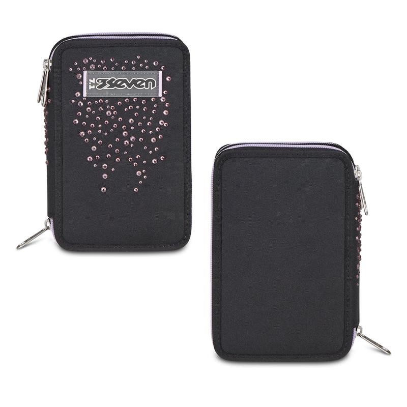 ASTUCCIO SEVEN 3 ZIP GLITZYCUTE BLACK/PINK - immagine 2