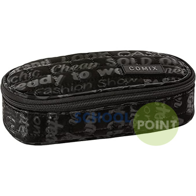 ASTUCCIO PORTAPENNE BUSTINA OVALE ORGANIZZATO QUILTED BLACK NERO COMIX SPECIAL