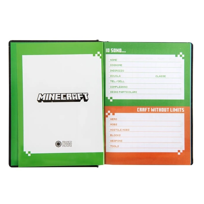 DIARIO SCUOLA MINECRAFT 12 MESI 2025/26 GIORNALIERO NON DATATO BLACK PIXEL - immagine 4