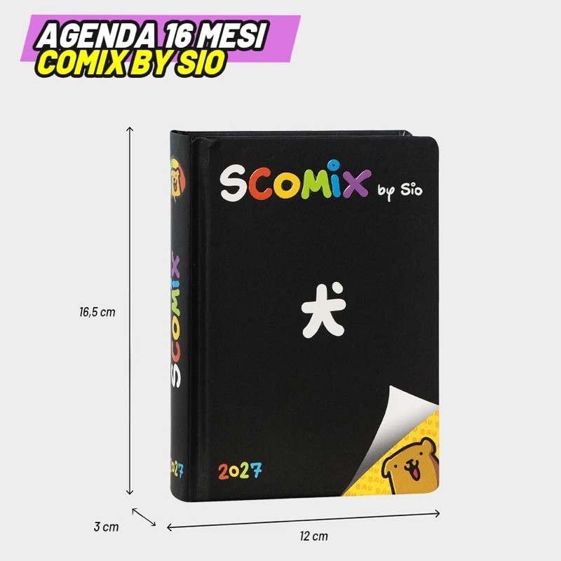 Diario Agenda Medium 16 Mesi 2026/2027 Scomix by Sio Black - immagine 4