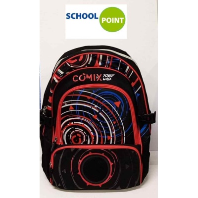 ZAINO SCUOLA COMIX SOUND WAVE CON PANNELLO LED E SPEAKER Rosso