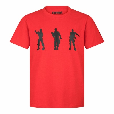 T-Shirt  Maglietta Fortnite UFFICIALE Ragazzi Manica Corta Rossa 10anni/140cm