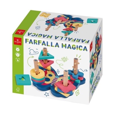 FARFALLA MAGICA IN LEGNO DAL NEGRO GIOCO EDUCATIVO