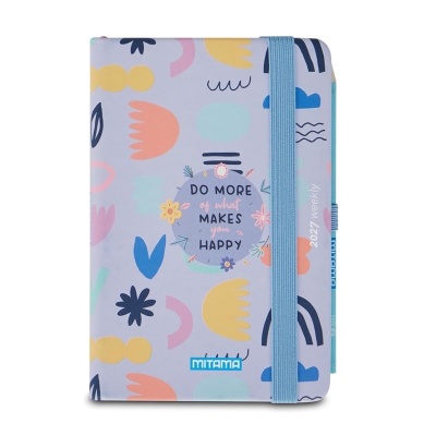 Agenda Mitama 2027 Settimanale Pocket 16 mesi Viola con Matita 9x14cm
