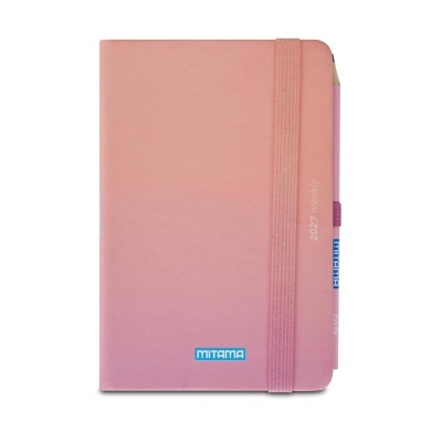 Agenda Mitama 2027 Settimanale Pocket 16 mesi Salmone con Matita 9x14cm