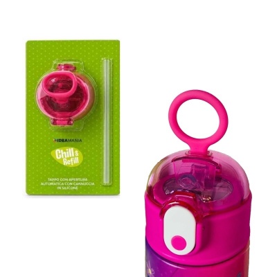 Tappo per borraccia termica Ideamania Chill & Refill Trasparente Rosa