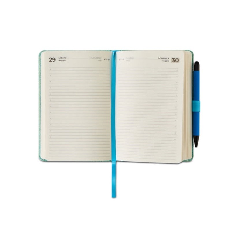 AGENDA GIORNALIERA HOLOGRAPHIC VERDE TIFFANY 12 MESI IDEAMANIA SEVEN 12x18 2027 - immagine 3