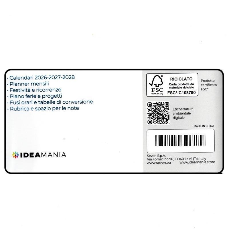 AGENDA GIORNALIERA 2027 EASY WIRE ECOPELLE BLU SEVEN IDEAMANIA 12 MESI 13X17 - immagine 2