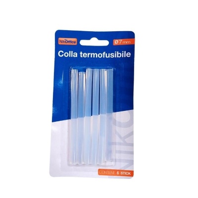 Colla a caldo da 6 pezzi stick 7 mm Nickoffice per pistola a caldo